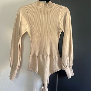 Vestique tan bodysuit sweater